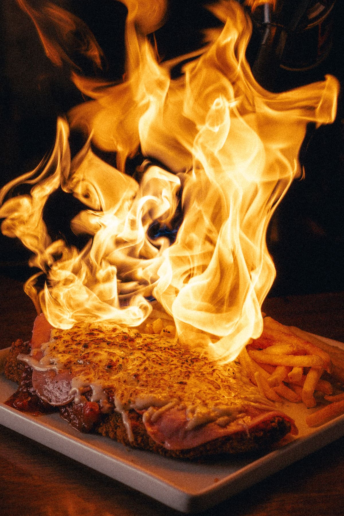 Milanesa flambada